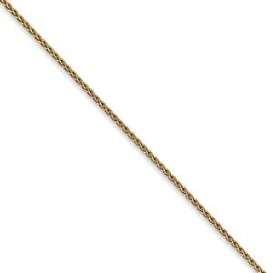 1.2mm, 14k Yellow Gold, Solid Parisian Wheat Chain Necklace, 22 Inch